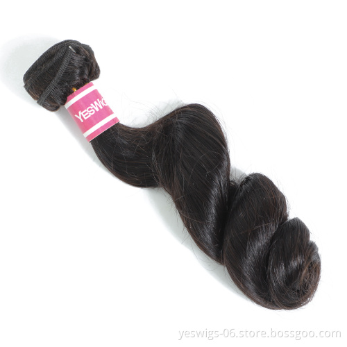 100% Cuticle Aligned Loose Wave Hair Bundle Single Donor, Brazilian Virgin Remy Hair Weave Extensions Factory Price